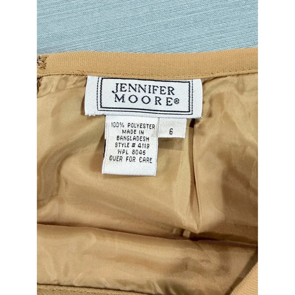 Jennifer Moore Vintage Camel Tan Pencil Skirt High Waisted‎ Lined Size 6 4119